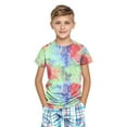 thumbnail image 3 of Spazoro Toddler Girls T-shirts, Crewneck Summer Tie Dye Casual Short Sleeve Tops Tee Multicolor Size 9 T, 3 of 7