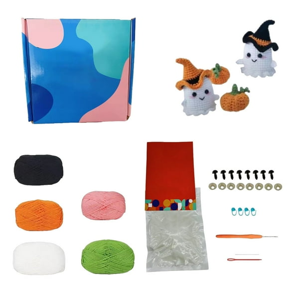 Flash Deals Crochet Kit For Beginners Crochet Kit Supply DIY Craft Kit Gifts For Adults And Children Halloween Pumpkin Doll Kits With Step By Step Tutorials Crochet Yarn