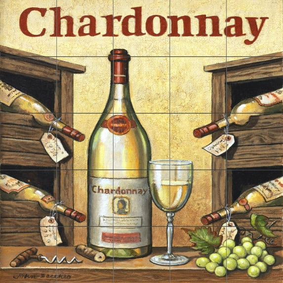 Tile Mural Kitchen Backsplash - Chardonnay - by John Zaccheo