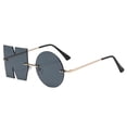 thumbnail image 1 of NO Party Rimless Irregular Design Sunglasses For Both Men And Women Street Glasses For Her Him Snowmobile Heated Goggles Reflective Ski Goggles Women 509 Goggle Battery Sports Goggles over Glasses, 1 of 4