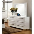 thumbnail image 3 of Bowery Hill Contemporary Glossy White Wood 6-Drawer Dresser and Mirror, 3 of 3