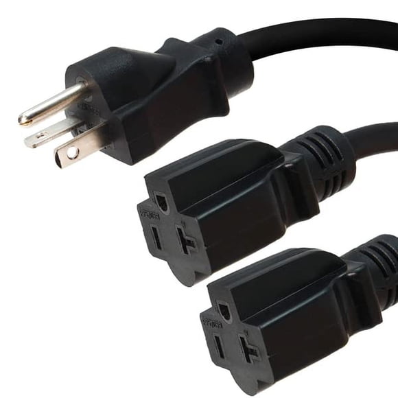 5-20P à 2X Cordon d'Alimentation de 5-20R Y Splitter, 20A, 125V, 12/3 SJT, 2ft + 2ft Jambes