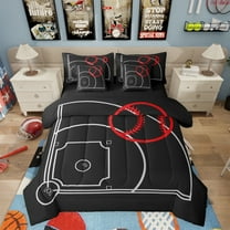 7 Piece Baseball Twin Bed in a Bag Sports Bedding Sets Teen Baseball Field Print Comforter Set with Sheets Baseball Game Themed Bed Set Sports Game Sheets