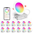 thumbnail image 1 of SikSog Downlight LED inteligente RGBCW Bluetooth de 4" y 12 W, paquete de 12, 120 V, 1 of 9