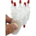 thumbnail image 3 of Hobbyland Squeeze Bottles, LDPE Plastic, Natural Boston Round, Yorker Spout Red Caps, Tips have .30 Hole (1oz, 20/410 Neck, 6 Bottles), 3 of 4