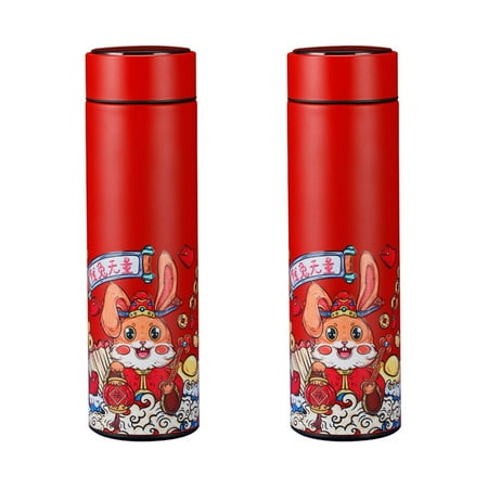 

HOMEMAXS 2pcs Stainless Steel Vacuum Insulated Water Bottle Rabbit Year Bottle Year of The Rabbit Gift