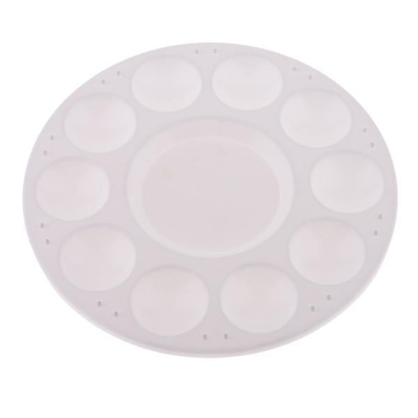 Paleta Circular de Plástico para Pintura Acrílica y Óleo - 22 Pozos 3 piezas