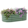 thumbnail image 2 of Outsunny Galvanized Raised Garden Bed Kit, Metal Planter Box with Safety Edging, 41.25" x 24.5" x 11.75", Green, 2 of 9