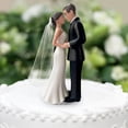 thumbnail image 2 of Jiibva Wedding Couple Figurine, Wedding Cake Topper Cake Decoration Couple Figurine Ornament for Anniversary Engagement Decoration Car Ornaments Valentine's Day, 2 of 7