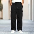 thumbnail image 7 of Hvarlaun Kids Sweatpants Cargo Jogger Pants for Boys and Girls with Pockets, Elastic Waist Drawstring Loose Straight Leg Casual Activewear, Sizes 4-15 Years, 7 of 7