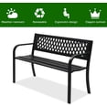 thumbnail image 4 of ZYPPPA  Outdoor Bench, 47" Metal Garden Bench Patio Park Furniture with Plastic Backrest Powder-Coated Chair Yard Entryway Deck Porch Black, 4 of 8