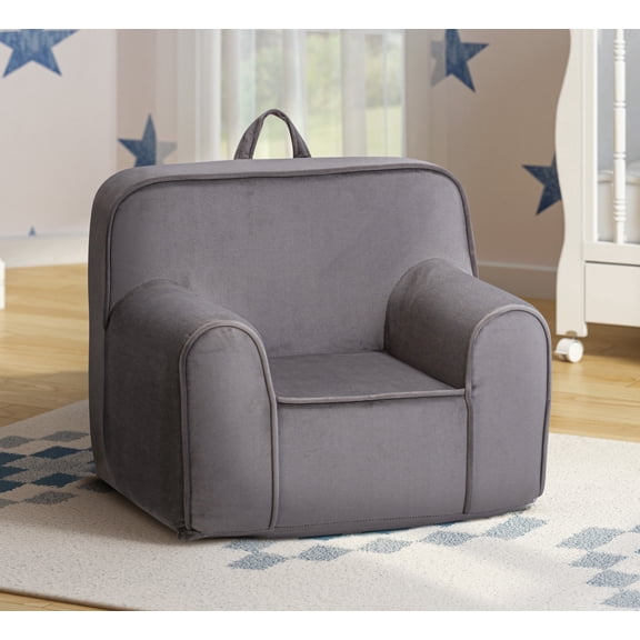 Olive & Opie Kuddlez Kids/Toddlers Foam Chair with Washable Cover, Gray
