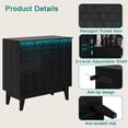 thumbnail image 2 of 31.5“ Black Accent Cabinet, Modern Led Bar Cabinet, 2 Door Sideboard Buffet Cabinet Storage for Living Room, Kitchen Dining Room, 2 of 6
