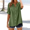 thumbnail image 2 of Vinsonshop Womens Cotton Linen Button Down Shirts Gauze Tops Summer Gauze Shirts Linen Blouse Cotton Shirts Spring Outfits for Women Linen Clothes for Women Cotton Linen Loose-fit Cotton Top, 2 of 9