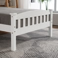 thumbnail image 5 of BAYUELSWU Bed Frame with Headboard and Footboard, Vertical Wood Bed Frame for Bedroom, White - 42.44" x 78.94" x 39.17", 5 of 6