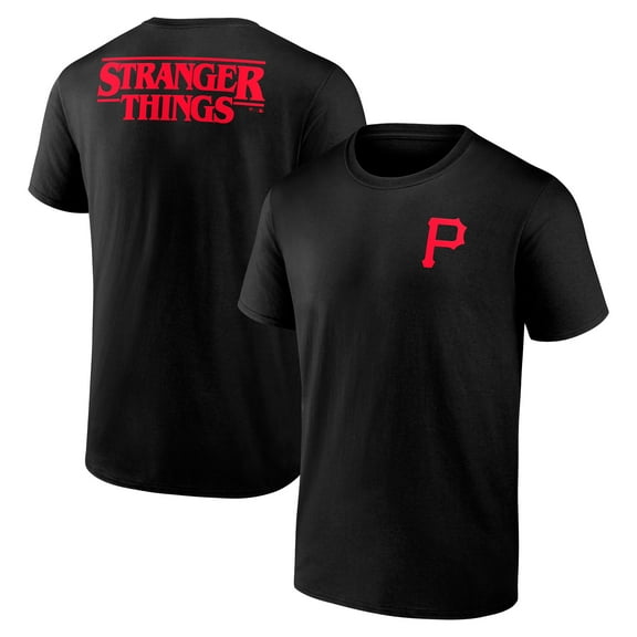 Men's Black Pittsburgh Pirates Stranger Things Graphic T-Shirt