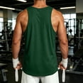 thumbnail image 4 of OIOLOYJM Mens Tank Tops Summer Casual Gym Workout Bodybuilding Sleeveless Shirt Quick Dry Lightweight Loose Fit Muscle Y-Back Fitness Tanks Green L, 4 of 5