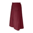 thumbnail image 6 of RUTAYY Women Suede A-Line Midi Skirt With Elastic Waist And Front Pockets For Fall And Winter Solid Color Flowy Swing Skirts, 6 of 7