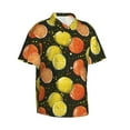 thumbnail image 2 of Balery Orange Lemon Print Men's Hawaiian Shirts Short Sleeve Beach Shirt Relaxed Fit Vacation Button Down Shirts-Large, 2 of 9