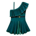 thumbnail image 3 of Girls Princess One Piece Bathing Suit, Adjustable One-Shoulder Sling Swimsuits, 3 of 5
