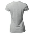 thumbnail image 3 of A2Y Women's Basic Solid Ring Spun 100% Cotton Short Sleeve Crew Neck T Shirt Tee Tops Heather Grey XL, 3 of 3