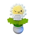 thumbnail image 3 of Cute Hand Knitted Sunflower Crochet Emotional Support Toy With Positive Words Mini Potted Handmade Home Car Encouragement, 3 of 6