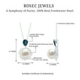 thumbnail image 4 of Rosec Jewels Freshwater Pearl Statement Pendant with London Blue Topaz and Moissanite, 10K White Gold, 4 of 8