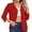 E1-Red, variant on Chiclily Women's 3/4 Sleeve Cropped Cardigan Sweaters Button Down Crochet Textured Shrugs