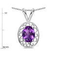 thumbnail image 3 of Star K � Vintage Style Filigree Oval 6x4mm Genuine Amethyst Pendant Necklace, 3 of 9