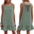thumbnail image 2 of Rvasteizo Women Solid Crew Neck Loose Tank Dress Knee Length Casual Dress, 2 of 4