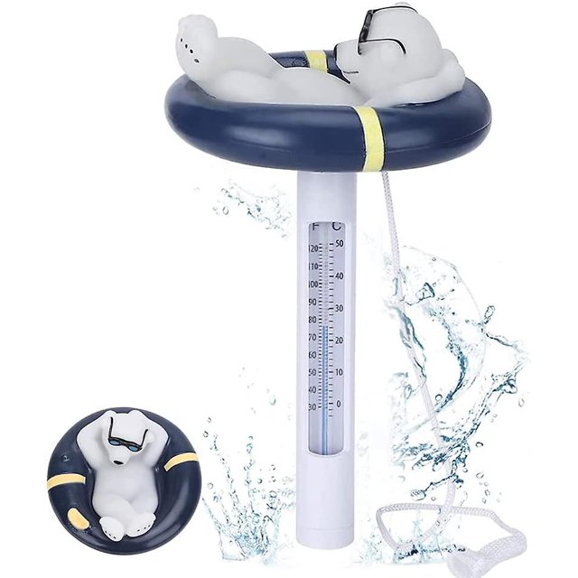 Termómetro de piscina con cuerda, flotadores de piscina, termómetro de fácil lectura, accesorios para todas las piscinas interiores y exteriores, spas, acuarios ER
