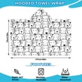 thumbnail image 2 of Cute Black and White Cartoon Line Drawing Dog Hooded Bath Towel，50"x30" for Ages 3 To 12 Kids, Quick Dry Lightweight Soft Microfiber Hood Beach Towel Cover Up for Kids, 2 of 7