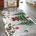 thumbnail image 2 of Christmas Tree Area Rugs 4'x6', Washable Small Throw Rugs for Office Bathroom, Grey Retro Winter Ball Berry Snowflakes Indoor Outdoor Rug Non-Slip Low Pile Carpet Runner Reversible Floor Mats, 2 of 8