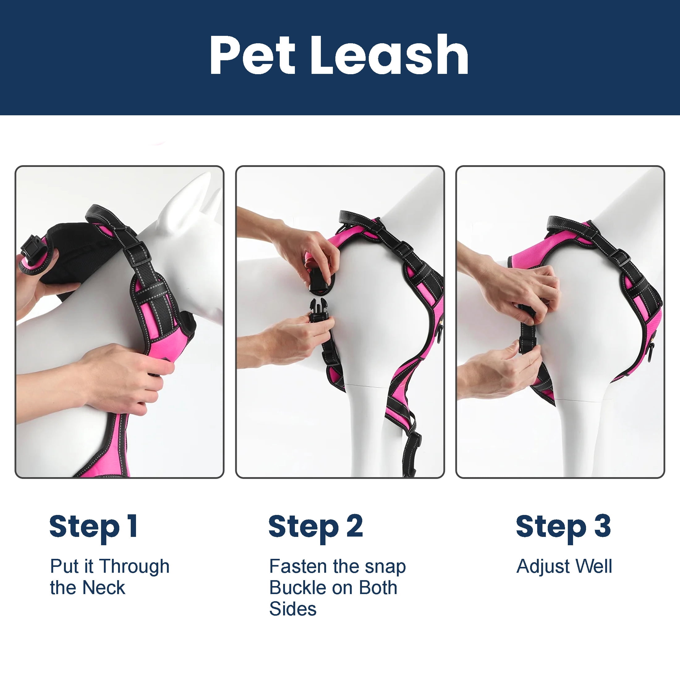No Pull Dog Harness for Large Dogs, Dog Harness and Leash Set, Heavy Duty Dog Harness for Large Dogs, No Pull Adjustable Pet Harness for Medium Large Dogs