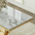 thumbnail image 7 of 70.08" Modern Faux Marble Dining Table, Rectangular Luxury Gold Double U-Shaped Stainless Steel Legs for Kitchen, Dining Room, 7 of 7