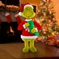 thumbnail image 2 of Christmas Holiday Greeter Dr. Seuss' The Grinch in Adult Ugly Sweater 10.23 in x 6.69 in x 18.89 in 1.21 lb, 2 of 5