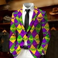 thumbnail image 3 of oqasdz Carnival Mens Suit Jacket Print Corduroy Jacket Style for Events Comfort Loose Fit Sport Coat Travel Party Business Formal, 3 of 3