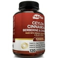 thumbnail image 2 of NutriFlair Ceylon Cinnamon Capsules with Berberine HCL, Chromium, and Black Pepper, 1200 mg per Serving, 120 Count, 2 of 8
