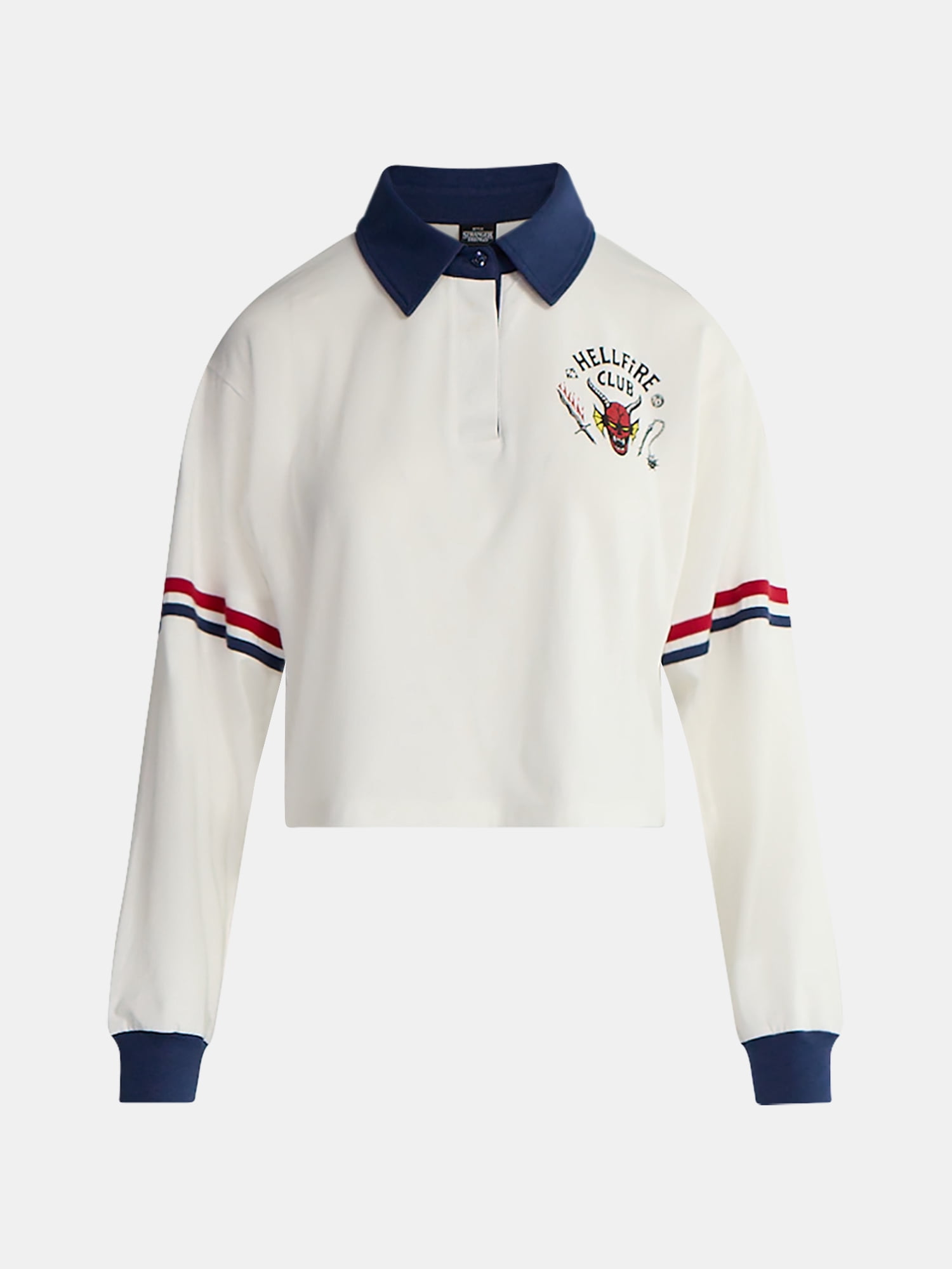 Netflix Stranger Things Cotton Rugby Graphic Polo from No Boundaries, Women’s and Women’s Plus