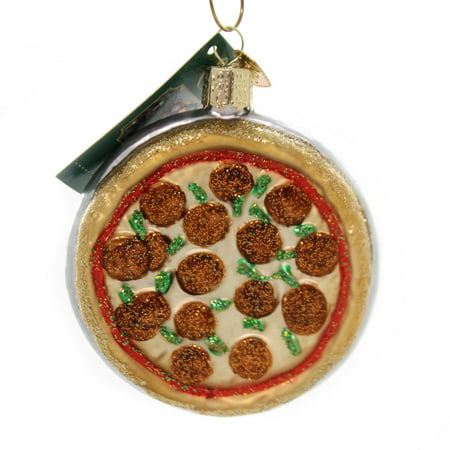 Old World Christmas PIZZA PIE Glass Deep Dish Pepperoni (Best Deep Dish Pizza Seattle)