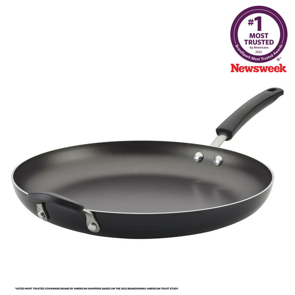 Farberware Easy Clean 14" Aluminum Nonstick Frying Pan with Helper Handle, Black