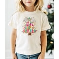 thumbnail image 3 of Faux Glitter Colorful Painted Christmas Tree with Dalmatian Bow Shirt for Women Teens and Girls Natural Shirt 4T, 3 of 5