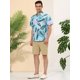 thumbnail image 4 of Lars Amadeus Camisa Tropical De Manga Corta Con Estampado Floral Para Hombre Con Botones Y Hojas Hawaianas Azul Claro Verde XXL Unique Bargains Camisa, 4 of 6
