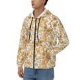thumbnail image 3 of Goofa Retro 70s 60s Flower Pattern Mens Full-zip Hoodie, Zip-up Pullover Hooded Sweatshirt, Kangaroo Pocket Hoodie Ideal for Daily Wear, Travel, and Home-Medium, 3 of 5