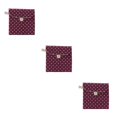 thumbnail image 3 of maskred 1/2/3/5 Women Girls Linen Small Dot Button Pouch Purse Wallet Coin Purses Organizer Money Key Pouch Case Red 3PCS, 3 of 6