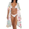 thumbnail image 3 of HELLHERO Polyester Women's Swimsuit Coverups for Holiday Quick Dry Breathable Butterfly and Floral Design, 3 of 6
