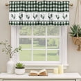 thumbnail image 3 of 2 Pack Valances for Windows, Farmhouse Green Plaid Window Valances for Living Room/Bedroom/Bathroom, Vintage Country Cock Checkered Light Filtering Kitchen Curtain Valance 60"W x18" L, 3 of 9