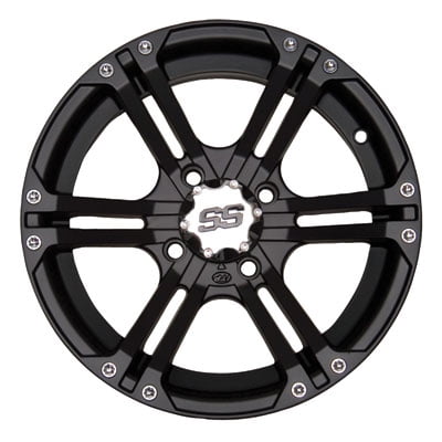 4/110 ITP SS212 Alloy Series Wheel 14x6 4.0 + 2.0 Matte Black for Suzuki King Quad 450 4x4 2007-2010