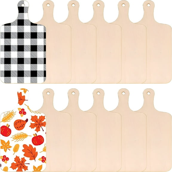 LAMIRO 10Pcs Craft Cutting Board Wood Craft Supplies Wooden Boards for Crafts Wood Crafts Small Cutting Boards