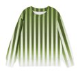 thumbnail image 4 of Girls' Soft T-Shirts New Oversized Sweatshirt for Kids Girls Trendy Striped Long Sleeve Crewneck Pullover Tops Fall Winter Clothes Mint Green 1 Years, 4 of 4